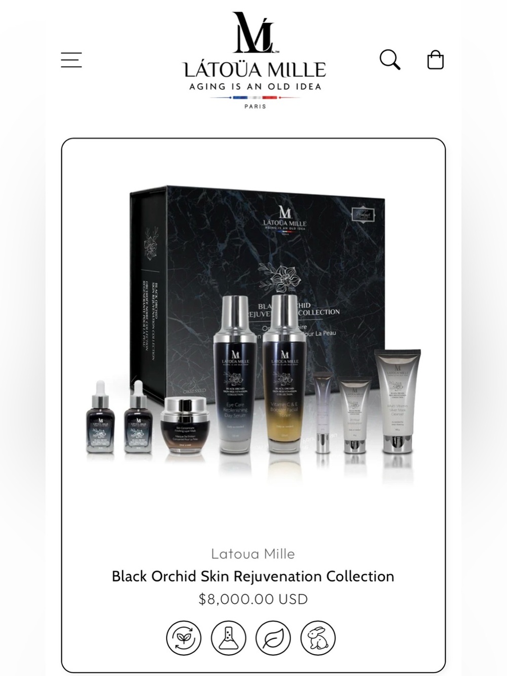 Latoua Mille Black Orchid Skin Rejuvenation Collection